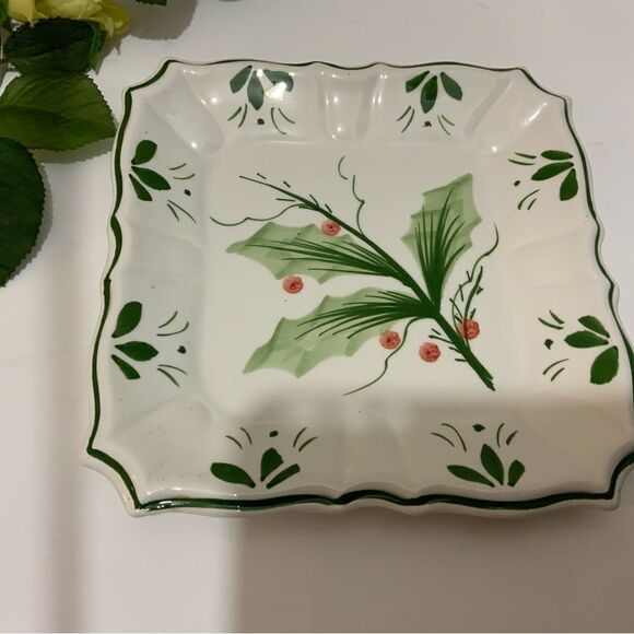 ZANOLLI Hand Painted Italy~ Square 7”x7" Christmas Tray ~ GUC G1 Made in Italy - Picture 2 of 4